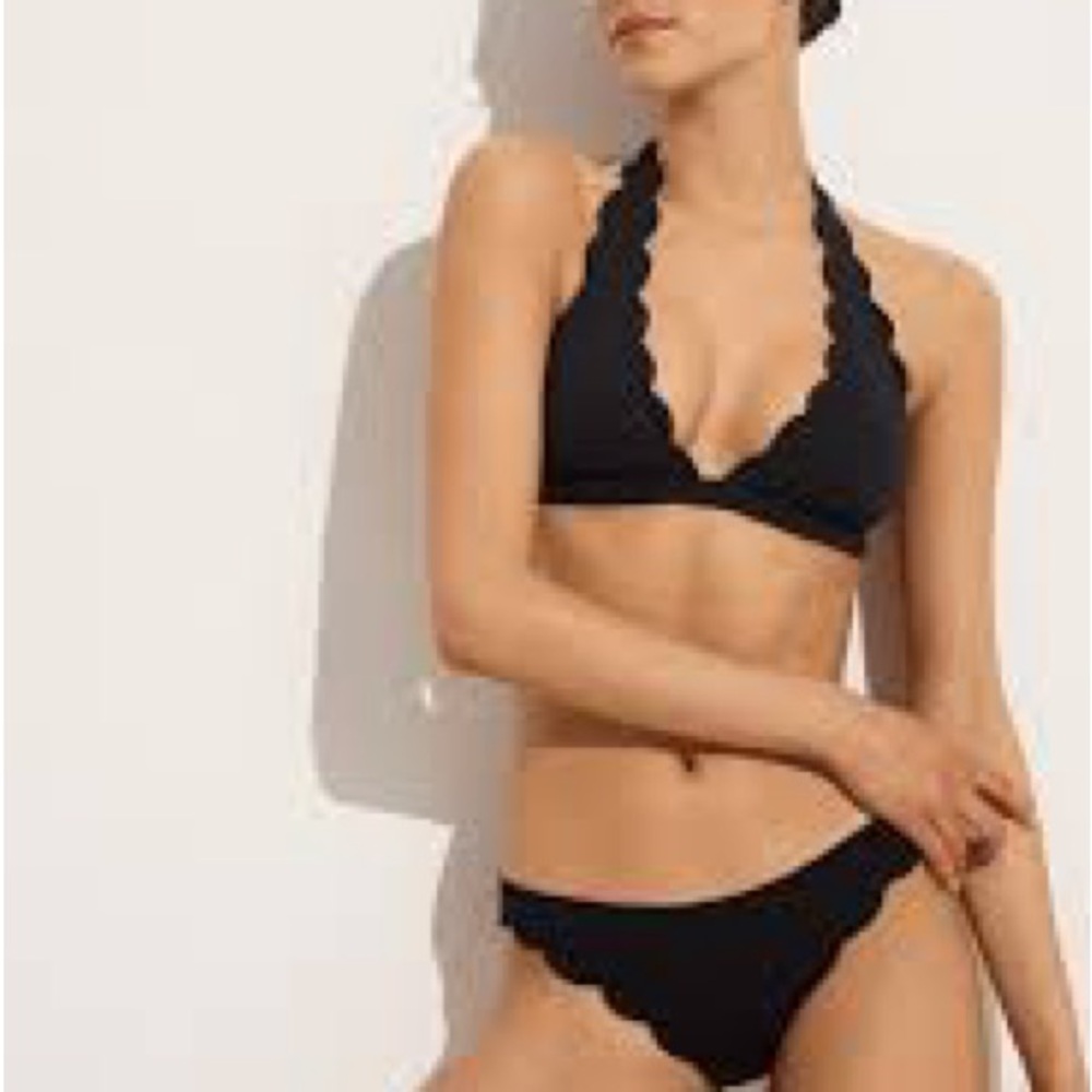 Marysia Swim Black Scalloped Bikini Set, size small